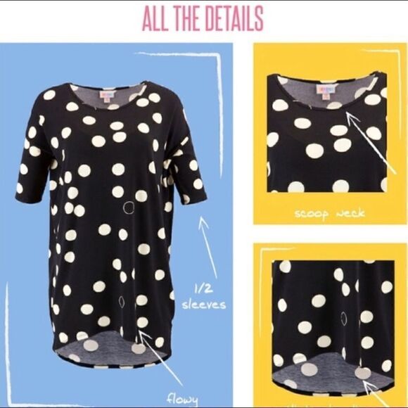 Lularoe Irma Blue Leaf Print Top - Picture 12 of 14